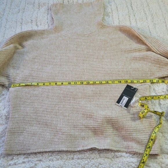 NWT Cozy Women’s Worthington Sz Lg Bell Sleeve Turtleneck Sweater Cream - Picture 5 of 13